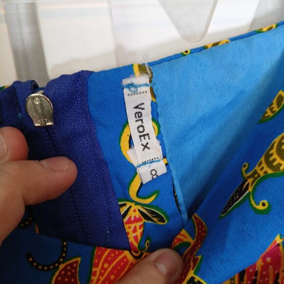 VeroEx Handmade Floral Cropped Blouse Womens 8 African Vibrant Maximalist Bold - Picture 5 of 13